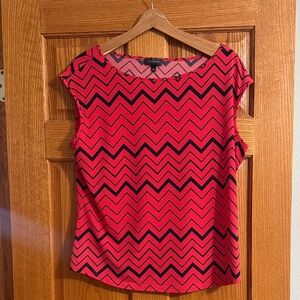 The Limited Pink and Black Zigzag Blouse